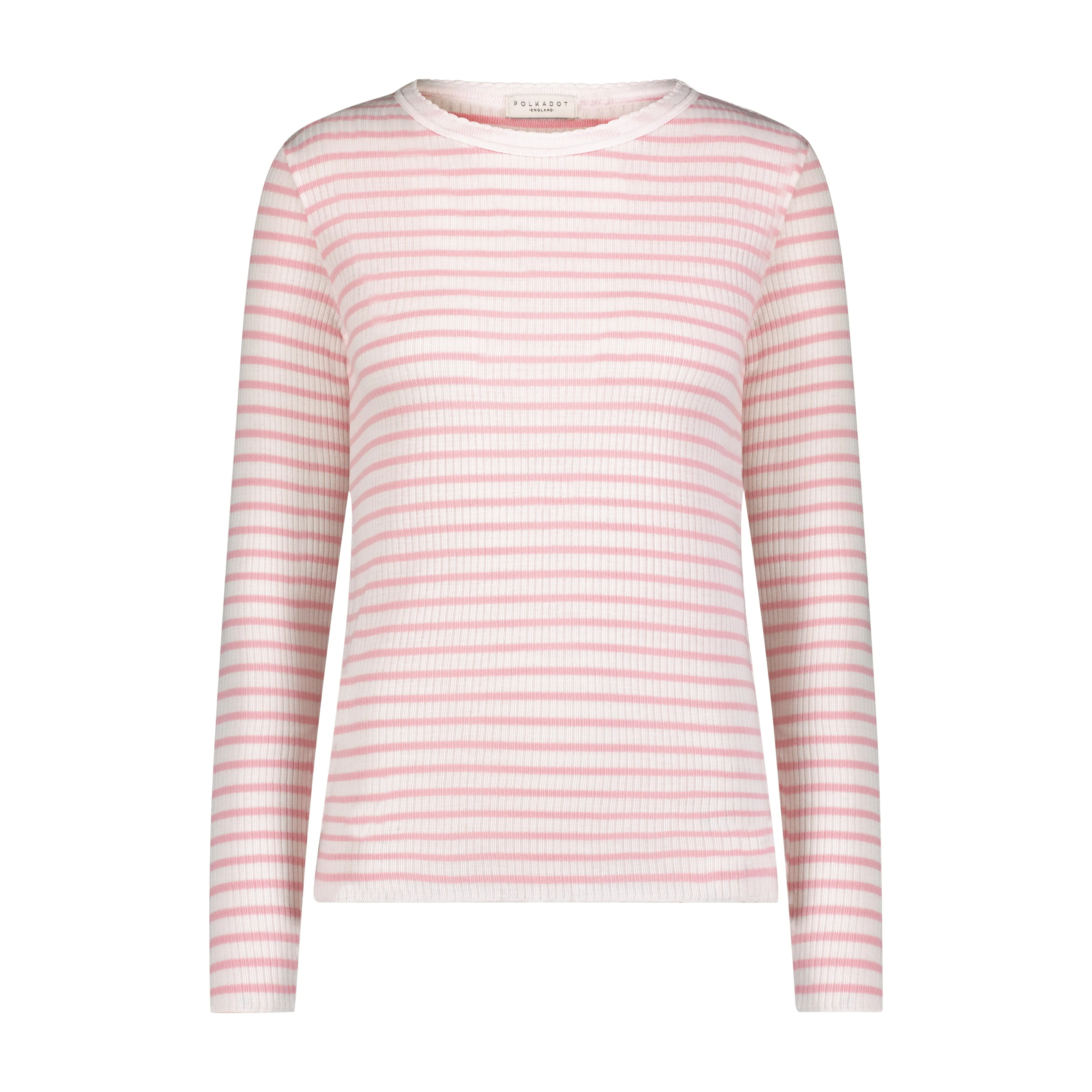 RACHEL SLOUCHY Pink Wide Harbor Rib Stripe