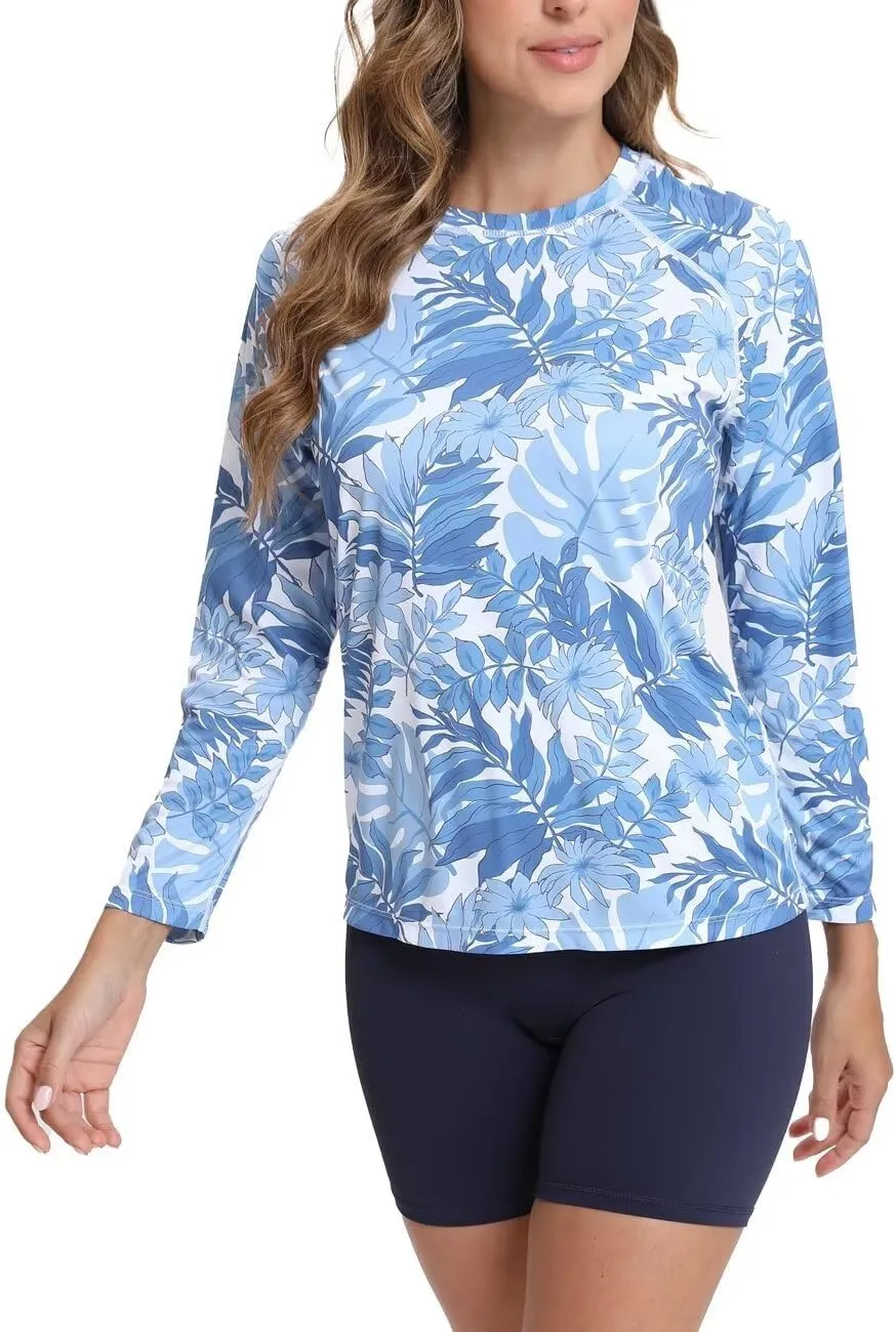 Rash Guard for Women UPF 50  Long Sleeve Shirts Surfing Swimming Tops Lightweight