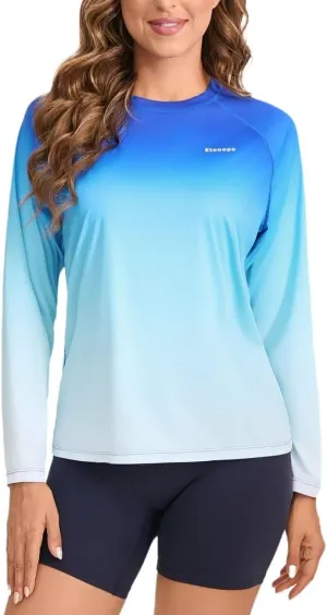 Rash Guard for Women UPF 50  Long Sleeve Shirts Surfing Swimming Tops Lightweight