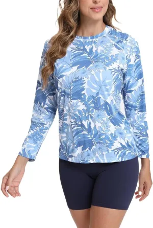 Rash Guard for Women UPF 50  Long Sleeve Shirts Surfing Swimming Tops Lightweight