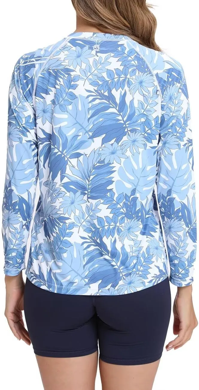 Rash Guard for Women UPF 50  Long Sleeve Shirts Surfing Swimming Tops Lightweight