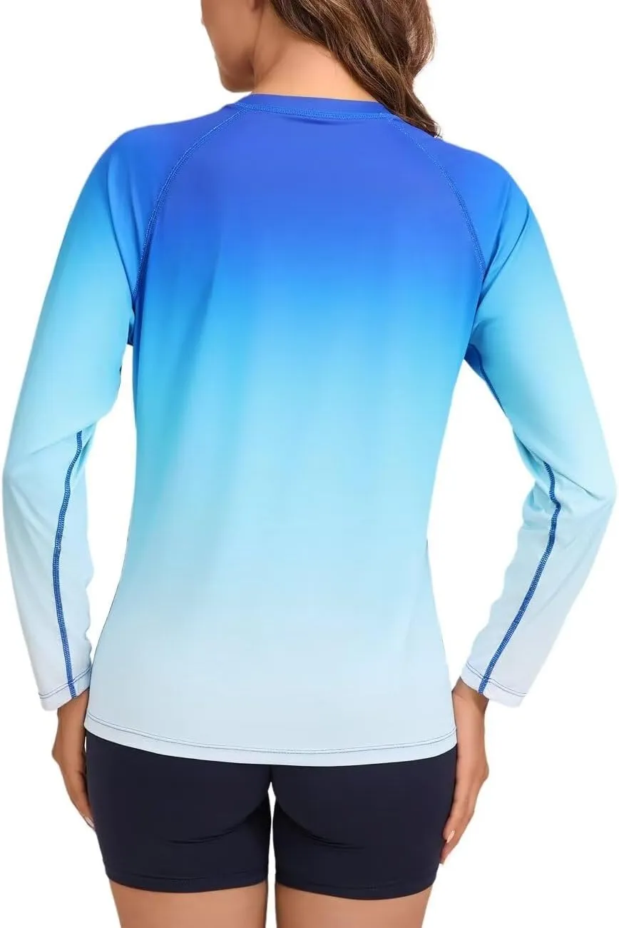 Rash Guard for Women UPF 50  Long Sleeve Shirts Surfing Swimming Tops Lightweight
