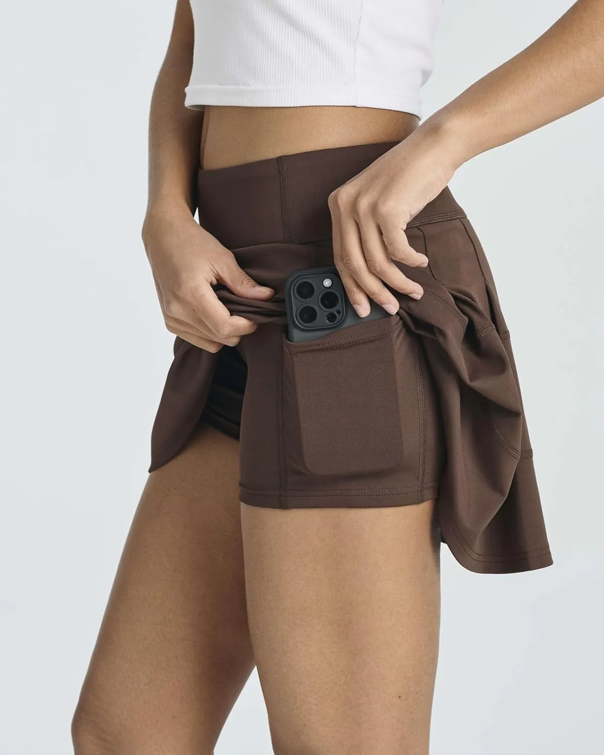 Real Essentials 3 Pack:Women's 14" Pleated Tennis Skorts Golf Skirt High Waisted Athletic Running Casual Shorts with Pockets