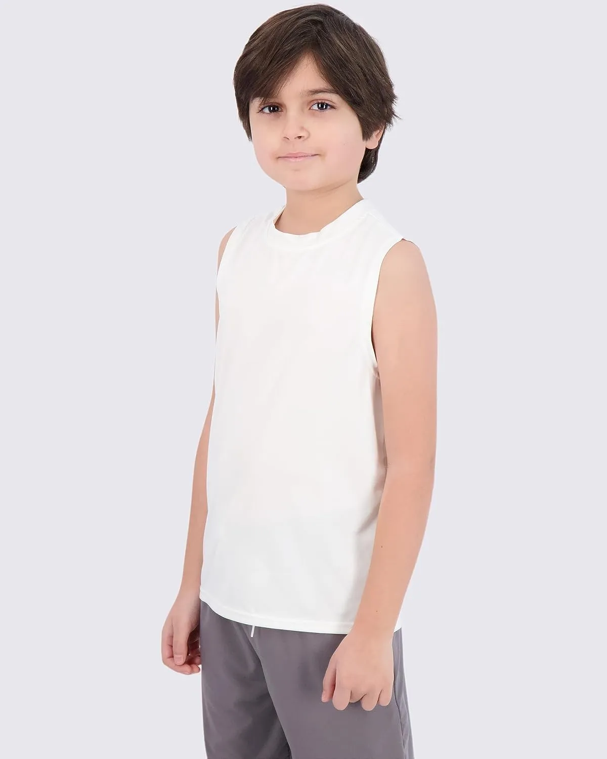 Real Essentials 5 Pack: Boys Dry-Fit Active Athletic Performance Tank Top