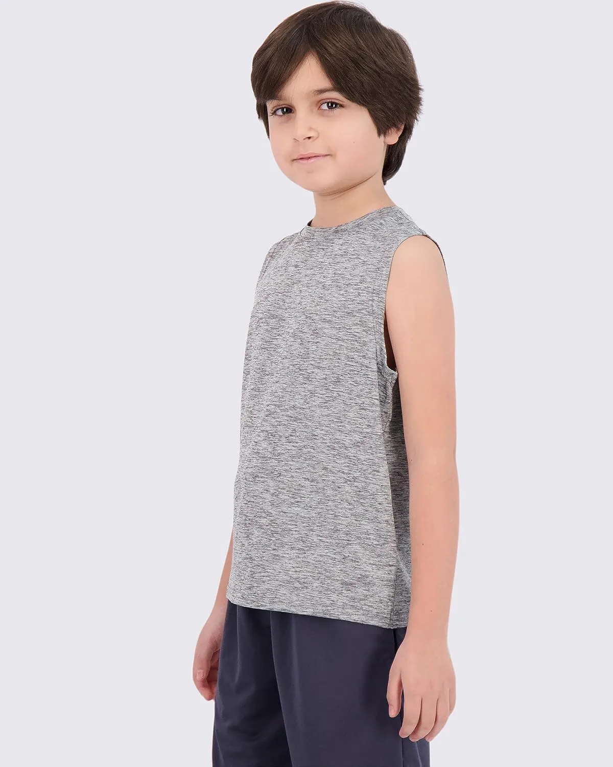 Real Essentials 5 Pack: Boys Dry-Fit Active Athletic Performance Tank Top