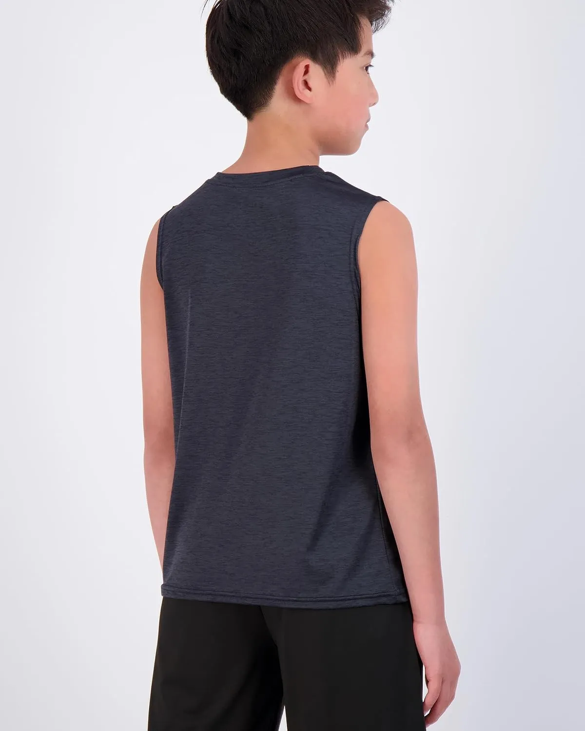 Real Essentials 5 Pack: Boys Dry-Fit Active Athletic Performance Tank Top