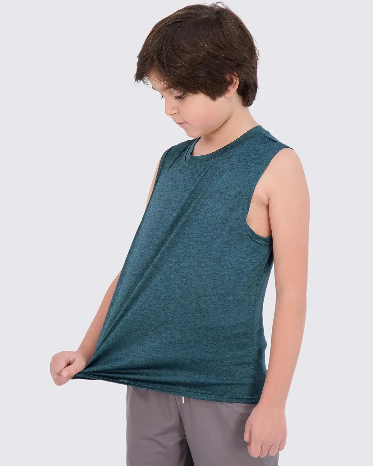 Real Essentials 5 Pack: Boys Dry-Fit Active Athletic Performance Tank Top