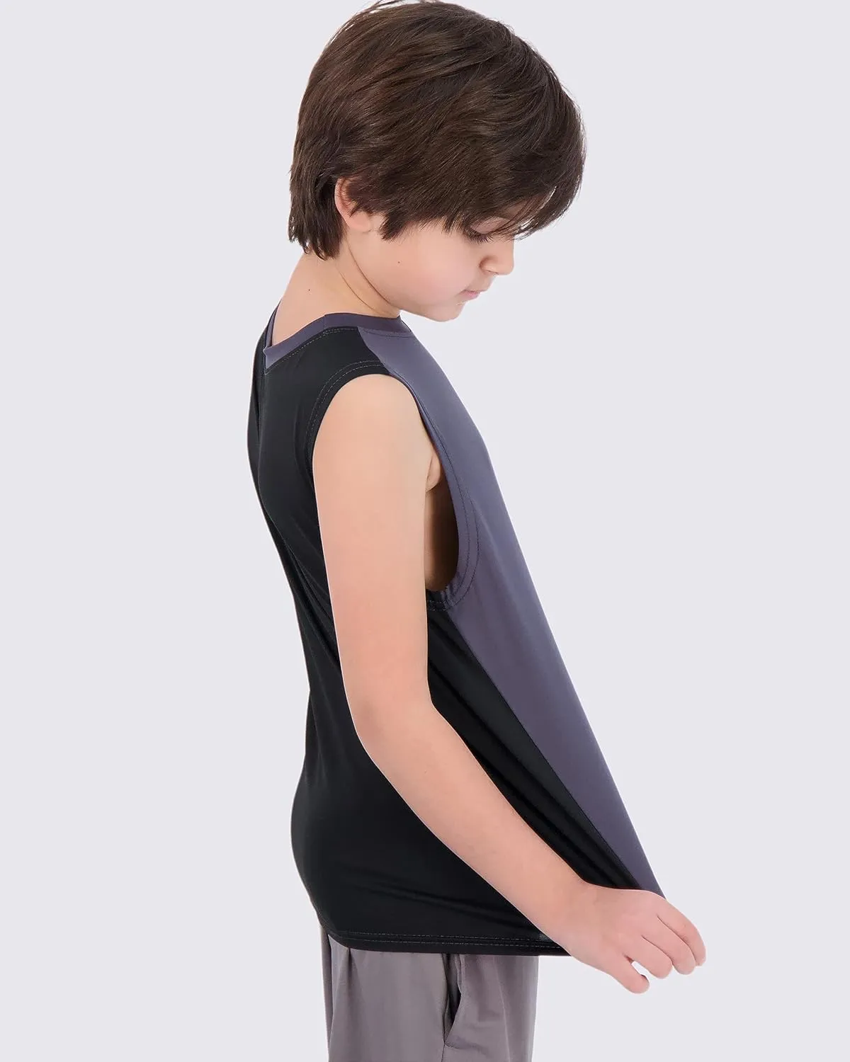 Real Essentials 5 Pack: Boys Dry-Fit Active Athletic Performance Tank Top