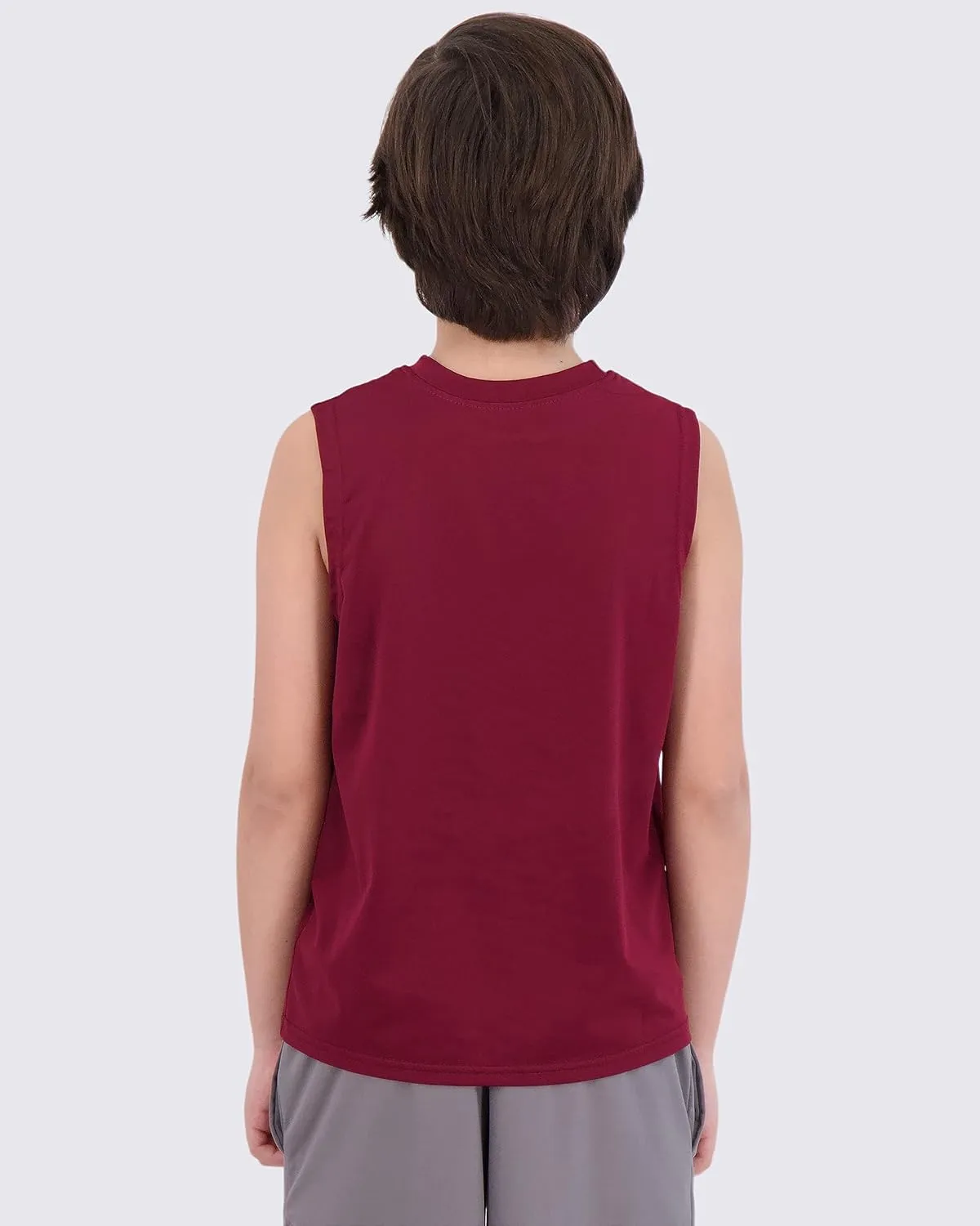 Real Essentials 5 Pack: Boys Dry-Fit Active Athletic Performance Tank Top