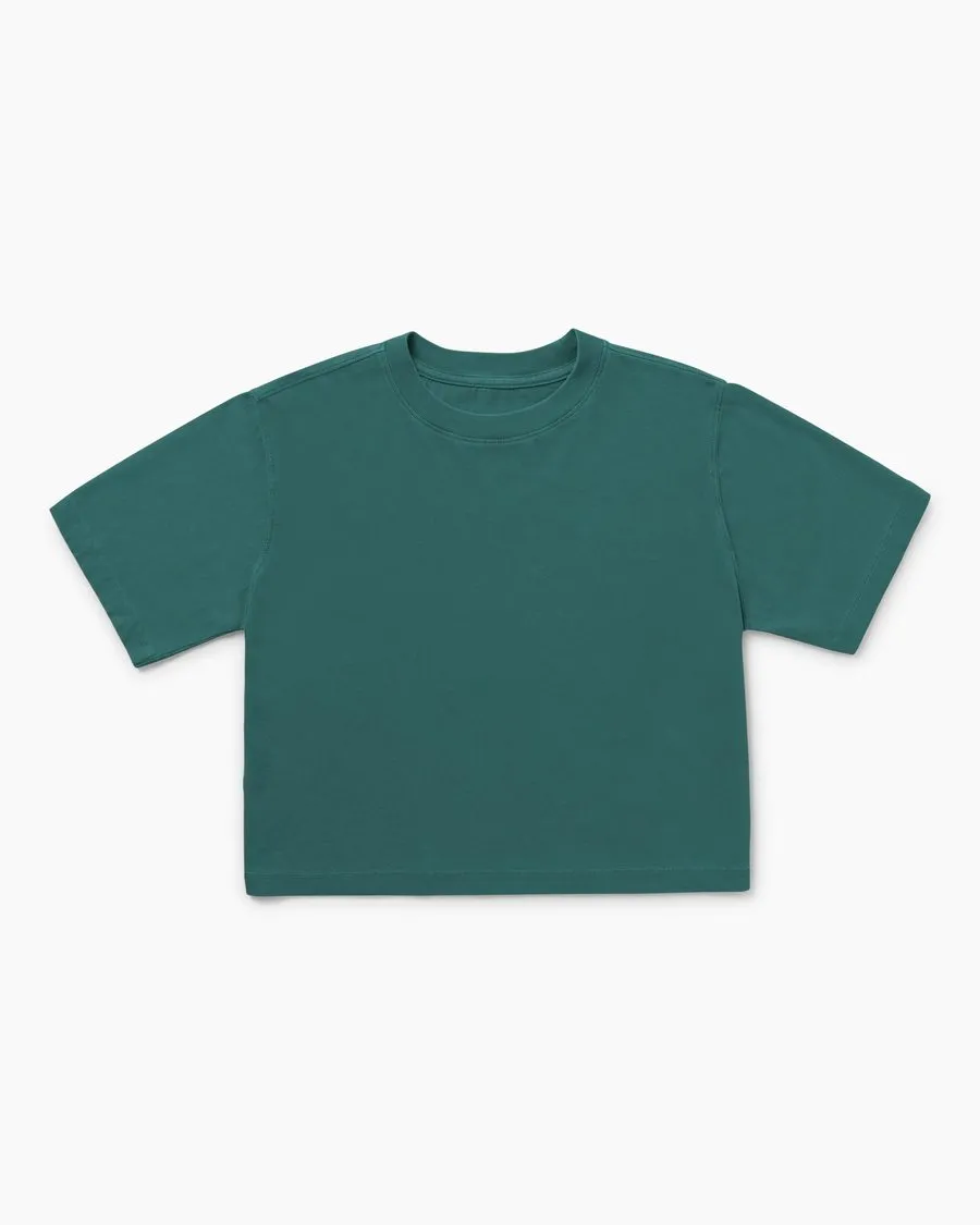 Relaxed Crop Tee (Green Garden)