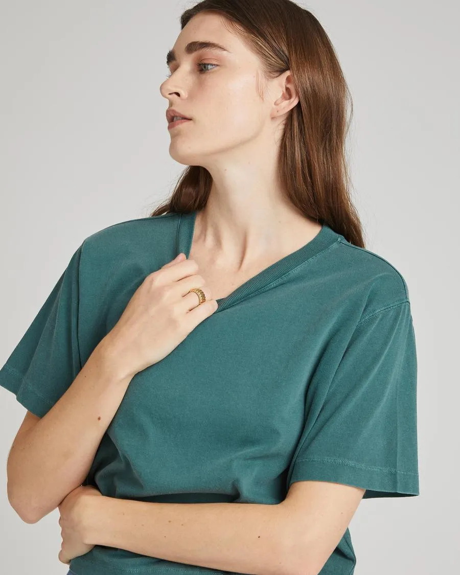 Relaxed Crop Tee (Green Garden)