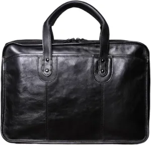Retro Men's Briefcase Cowhide Handbag Travel Bag Handmade Leather Laptop Business Bag Shoulder Crossbody Bag