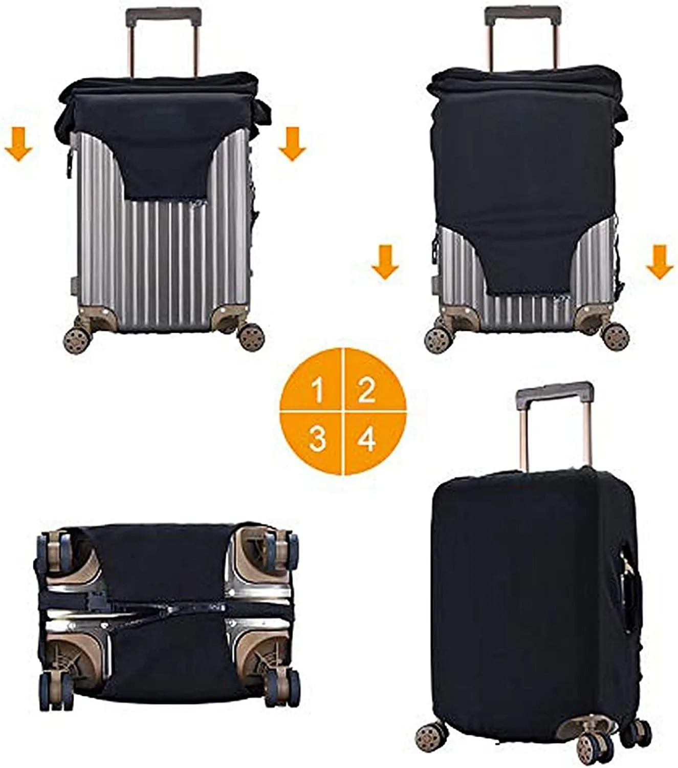 Retro Modern Print Washable Suitcase Cover Protective Luggage Cover Anti Scratch Travel Gear Protector