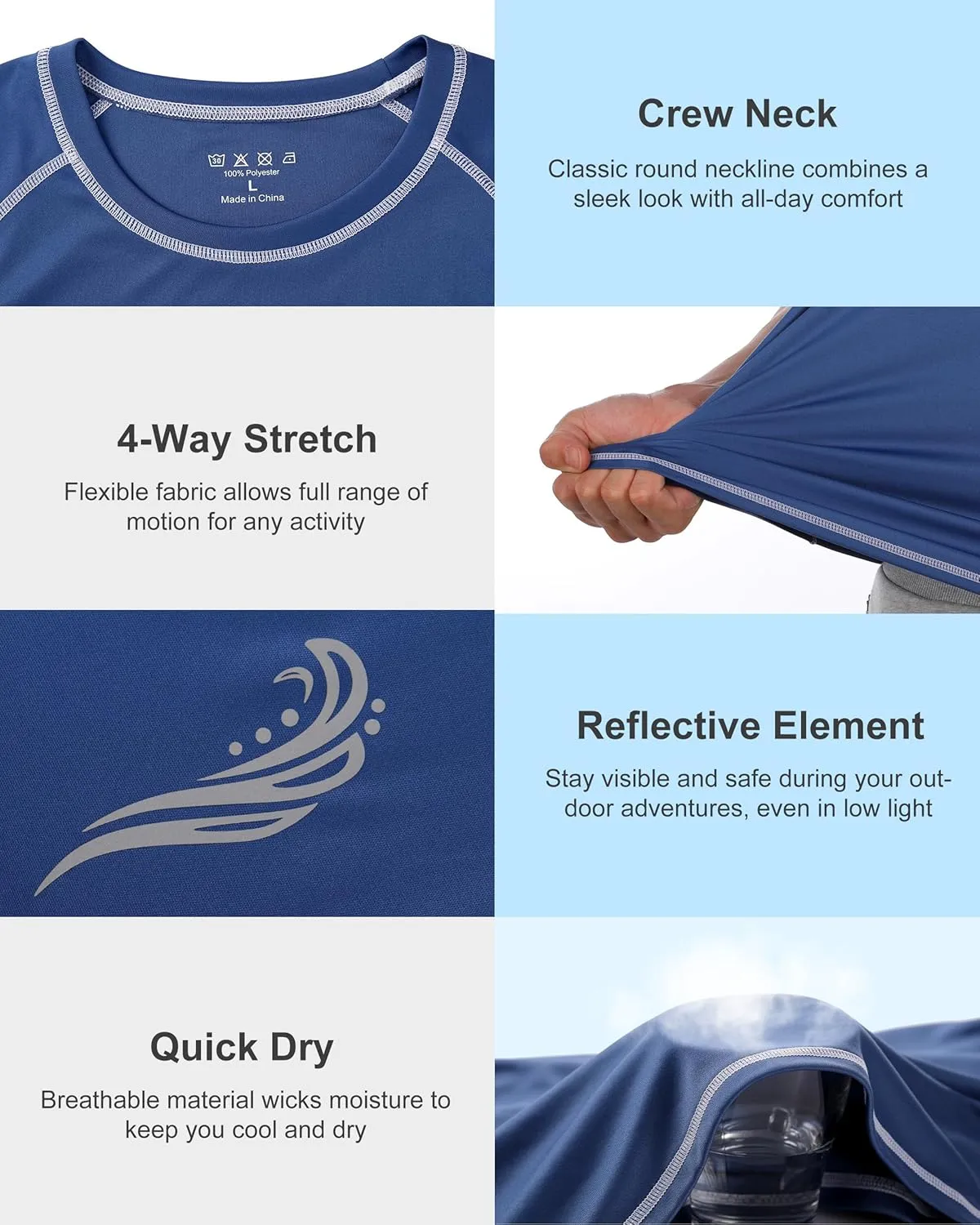 Roadbox Men's UPF 50  Swim Shirts, Short Sleeve UV Sun Protection Rash Guard T-Shirt, Quick Dry Water Surfing Beach Tees