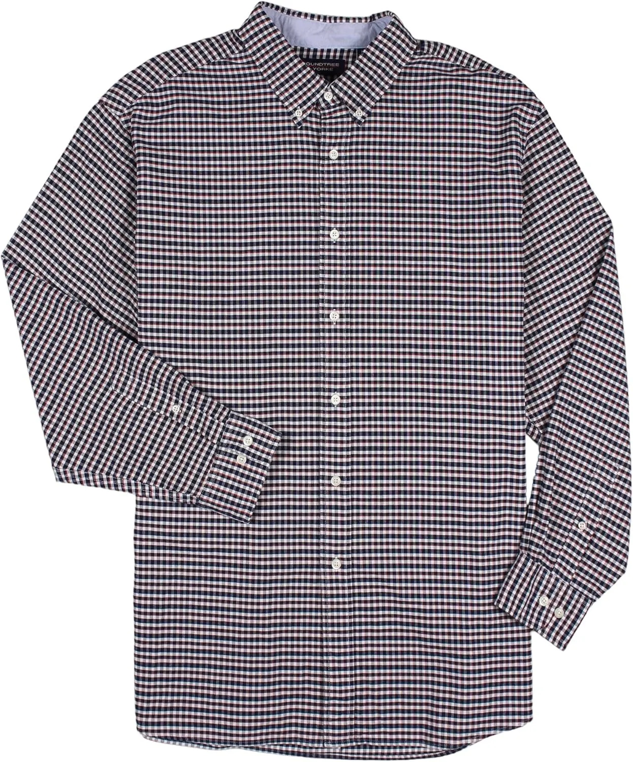 Roundtree & Yorke Lightweight Pinpoint Oxford Men's Long Sleeve Dress Shirt - Regular Sizes