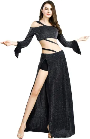 ROYAL SMEELA Belly Dancer Costumes for Women Belly Dance Dresses for Women Belly Dance Skirt Slit Belly Dance Top Long Sleeve