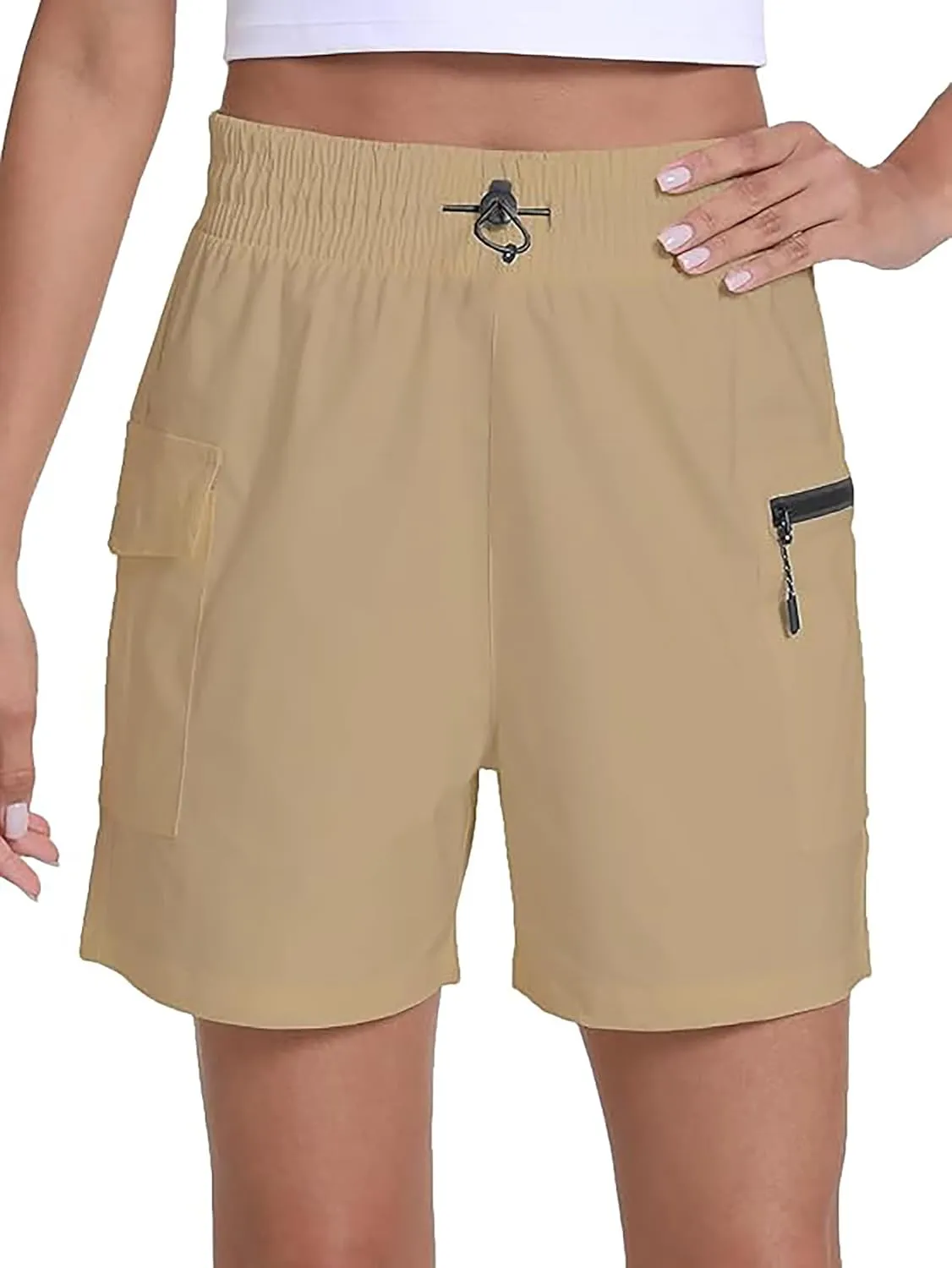 Rrosseyz Women's Hiking Cargo Shorts with Pockets Quick Dry Athletic Gym for Women Exercise Lounge