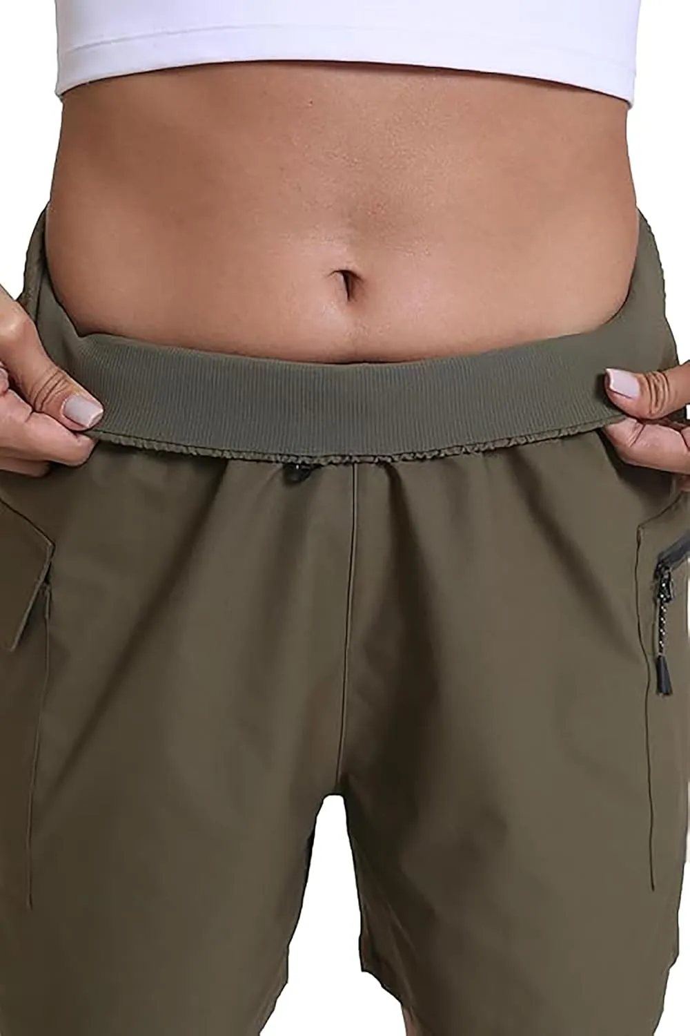 Rrosseyz Women's Hiking Cargo Shorts with Pockets Quick Dry Athletic Gym for Women Exercise Lounge