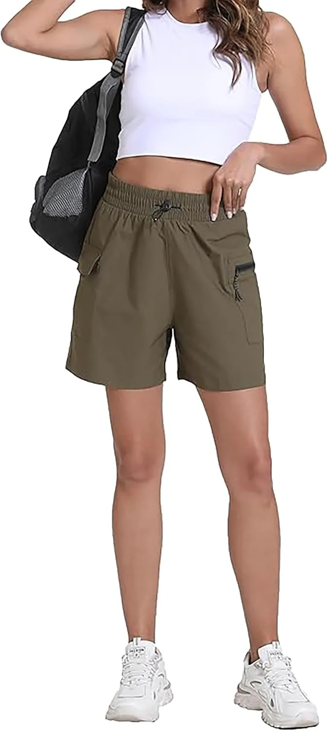 Rrosseyz Women's Hiking Cargo Shorts with Pockets Quick Dry Athletic Gym for Women Exercise Lounge