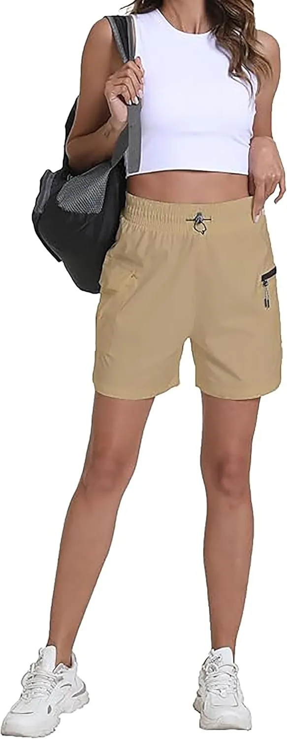 Rrosseyz Women's Hiking Cargo Shorts with Pockets Quick Dry Athletic Gym for Women Exercise Lounge