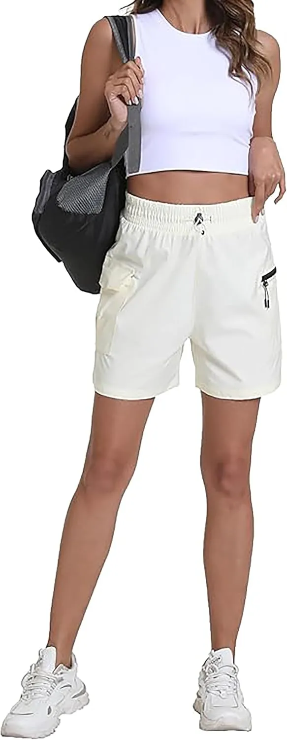 Rrosseyz Women's Hiking Cargo Shorts with Pockets Quick Dry Athletic Gym for Women Exercise Lounge