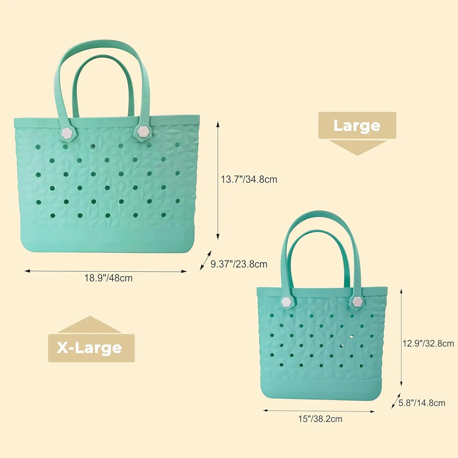 Rubber Beach Bag Waterproof Durable Tote Bag for Beach Sports Pool Modern Rubber Tote