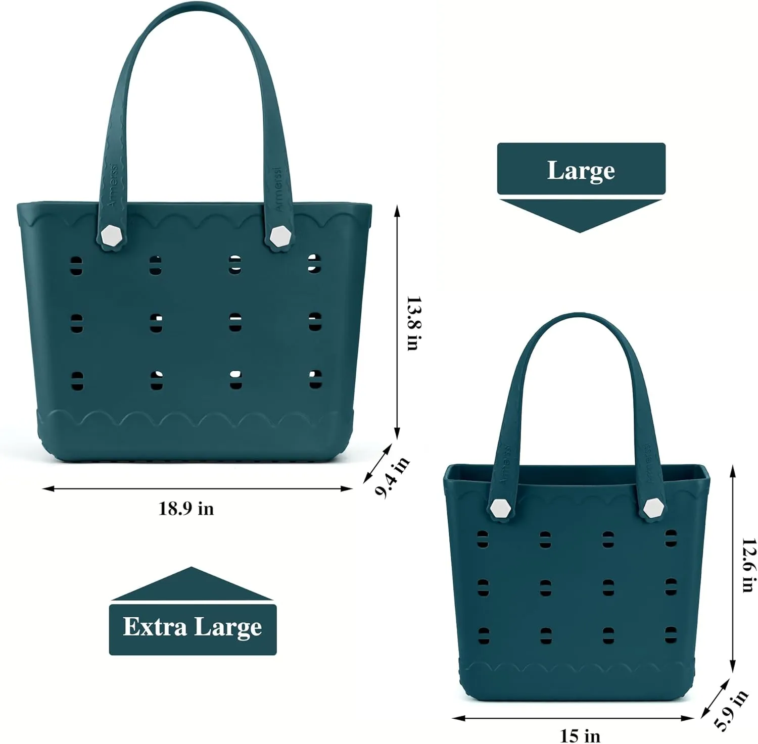 Rubber Beach Bag Waterproof Durable Tote Bag for Beach Sports Pool Modern Rubber Tote