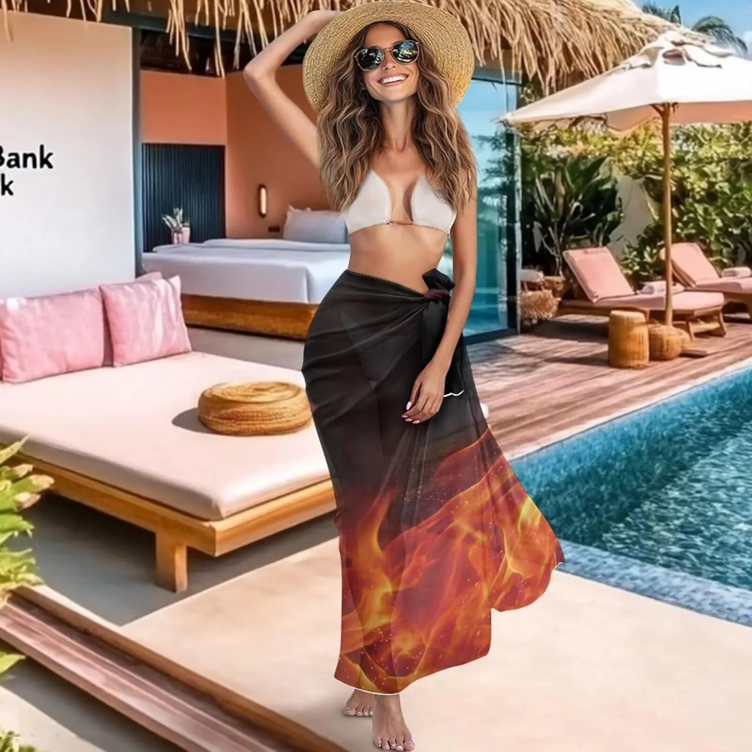 Sarong Cover Up for Womens Beach Cover Up Bikini Bathing Suit Swimsuit Scarf Swimwear Coverup Pareo Wraps