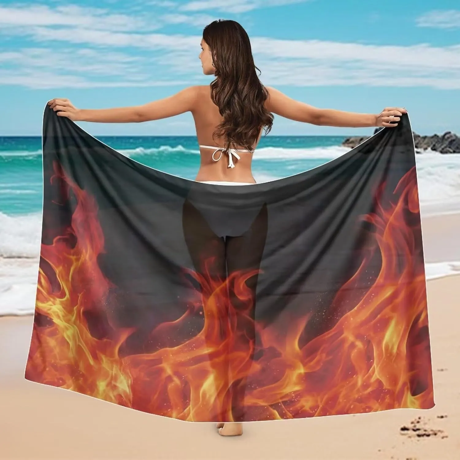 Sarong Cover Up for Womens Beach Cover Up Bikini Bathing Suit Swimsuit Scarf Swimwear Coverup Pareo Wraps
