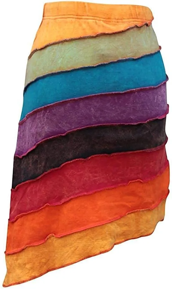 Shopoholic Fashion Women Summer Rainbow Hippie Skirt