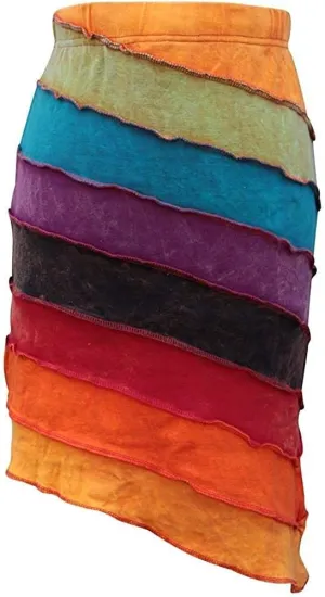 Shopoholic Fashion Women Summer Rainbow Hippie Skirt