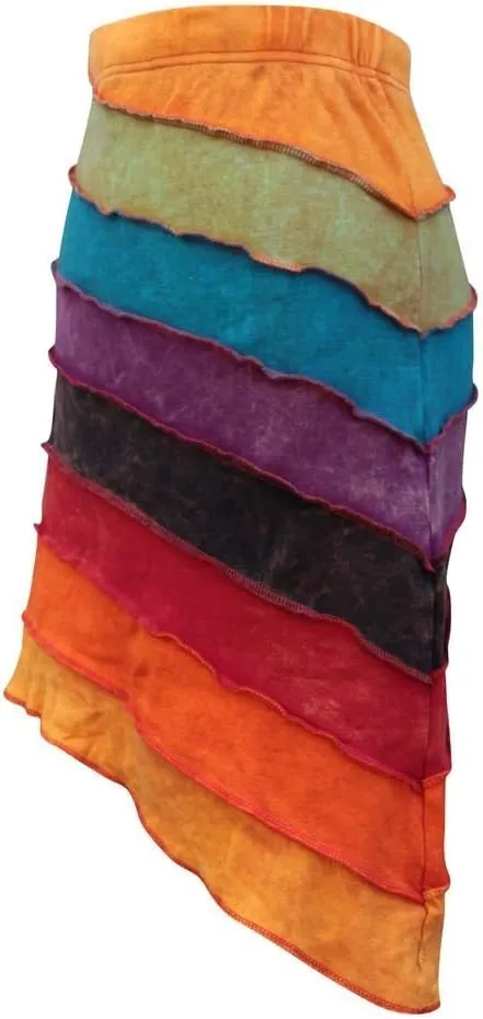 Shopoholic Fashion Women Summer Rainbow Hippie Skirt