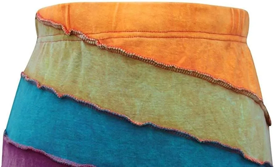 Shopoholic Fashion Women Summer Rainbow Hippie Skirt
