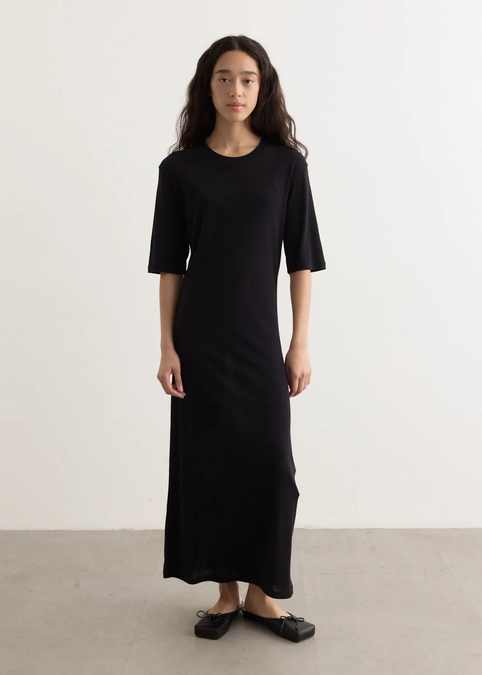 Short Sleeves Long Dress