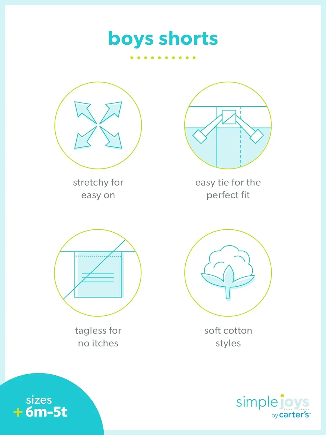 Simple Joys by Carter's Babies, Toddlers, and Boys' Knit Shorts, Pack of 3