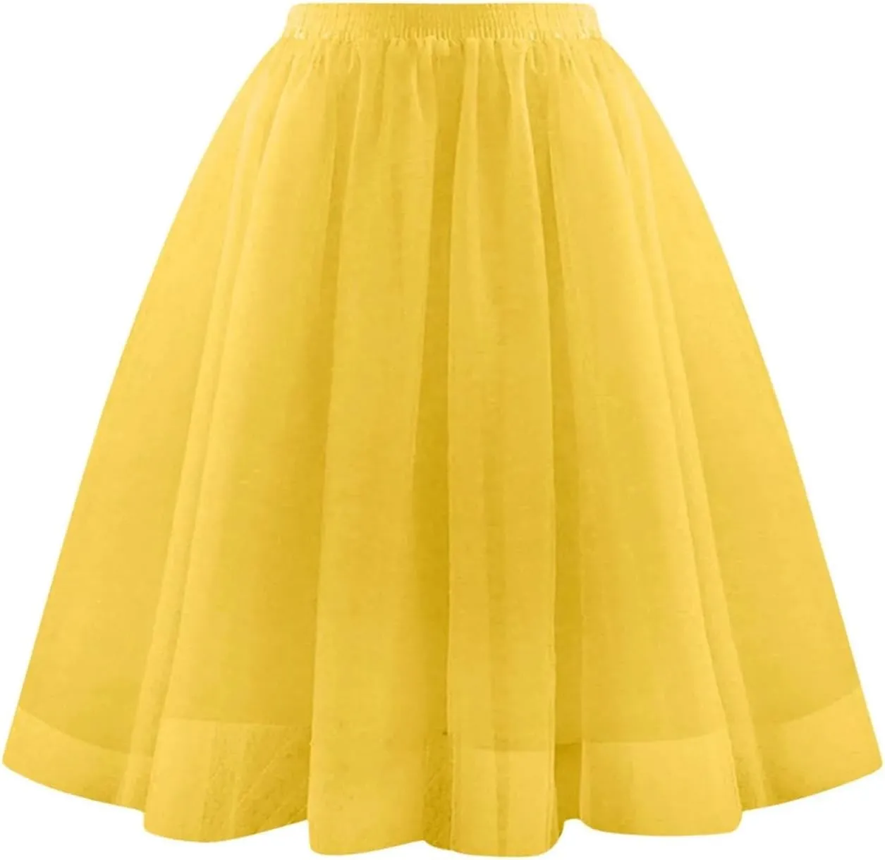 Skirt for Women A-line Multi-Layered High Elastic Waist Fluffy Gauze Dancing Performance Short Pleated Skirt