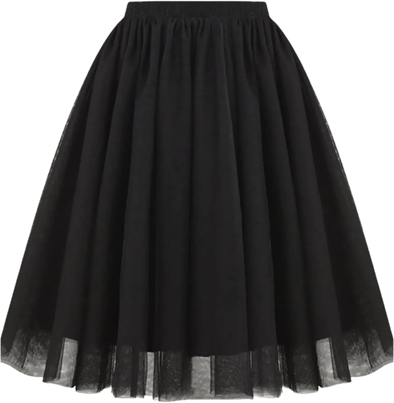 Skirt for Women A-line Multi-Layered High Elastic Waist Fluffy Gauze Dancing Performance Short Pleated Skirt