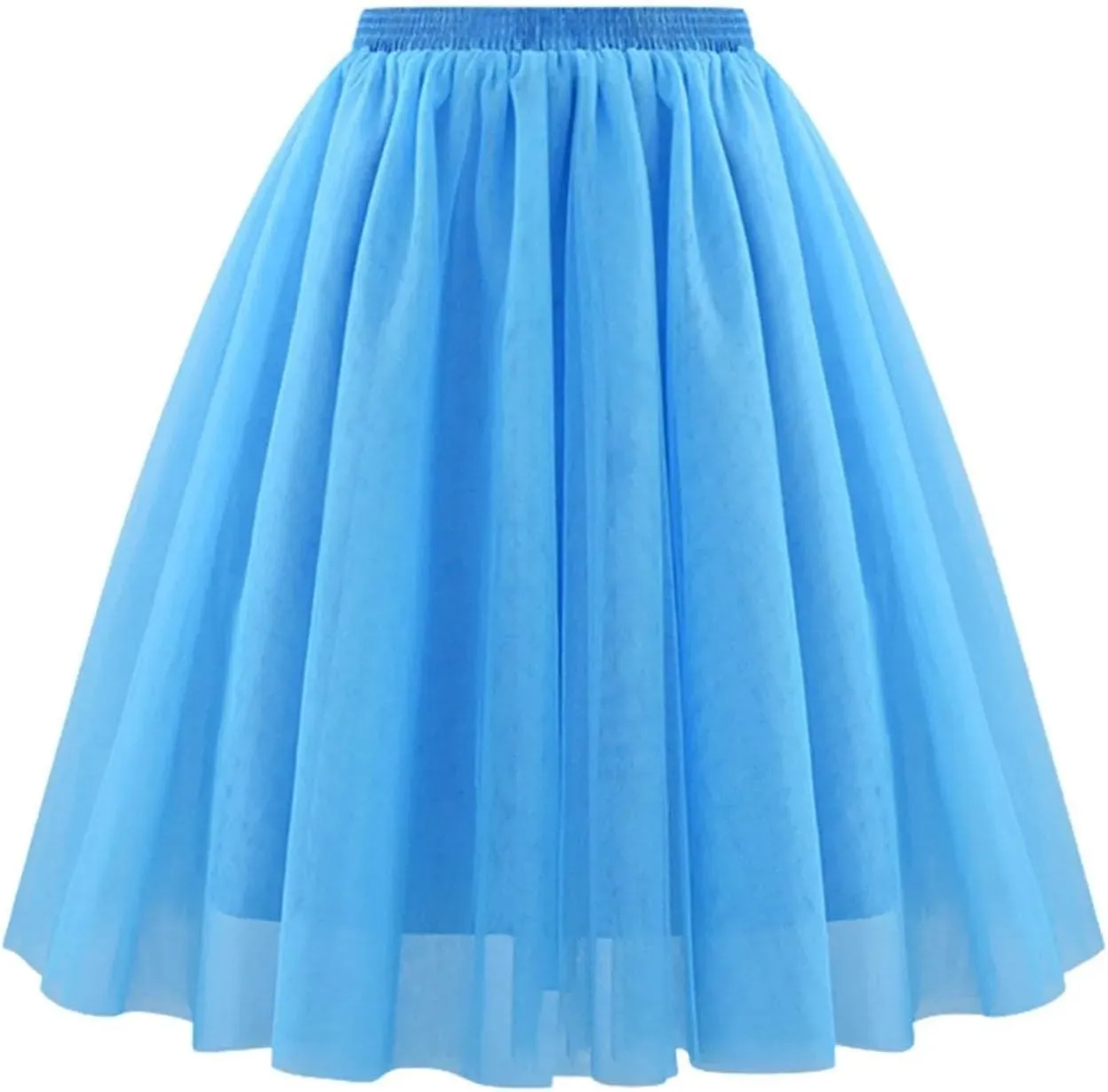 Skirt for Women A-line Multi-Layered High Elastic Waist Fluffy Gauze Dancing Performance Short Pleated Skirt