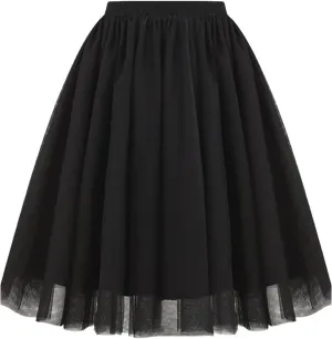 Skirt for Women A-line Multi-Layered High Elastic Waist Fluffy Gauze Dancing Performance Short Pleated Skirt
