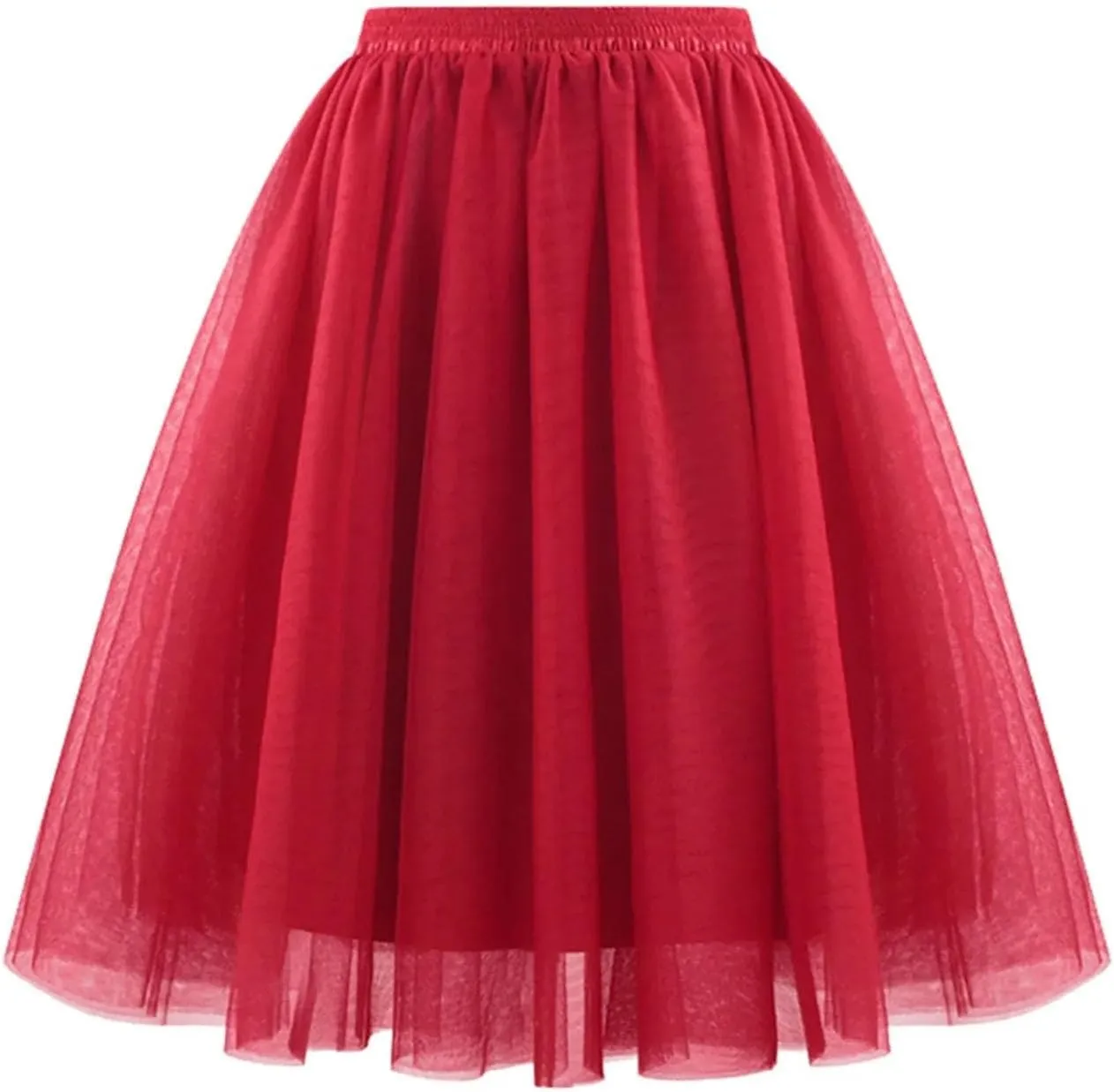 Skirt for Women A-line Multi-Layered High Elastic Waist Fluffy Gauze Dancing Performance Short Pleated Skirt