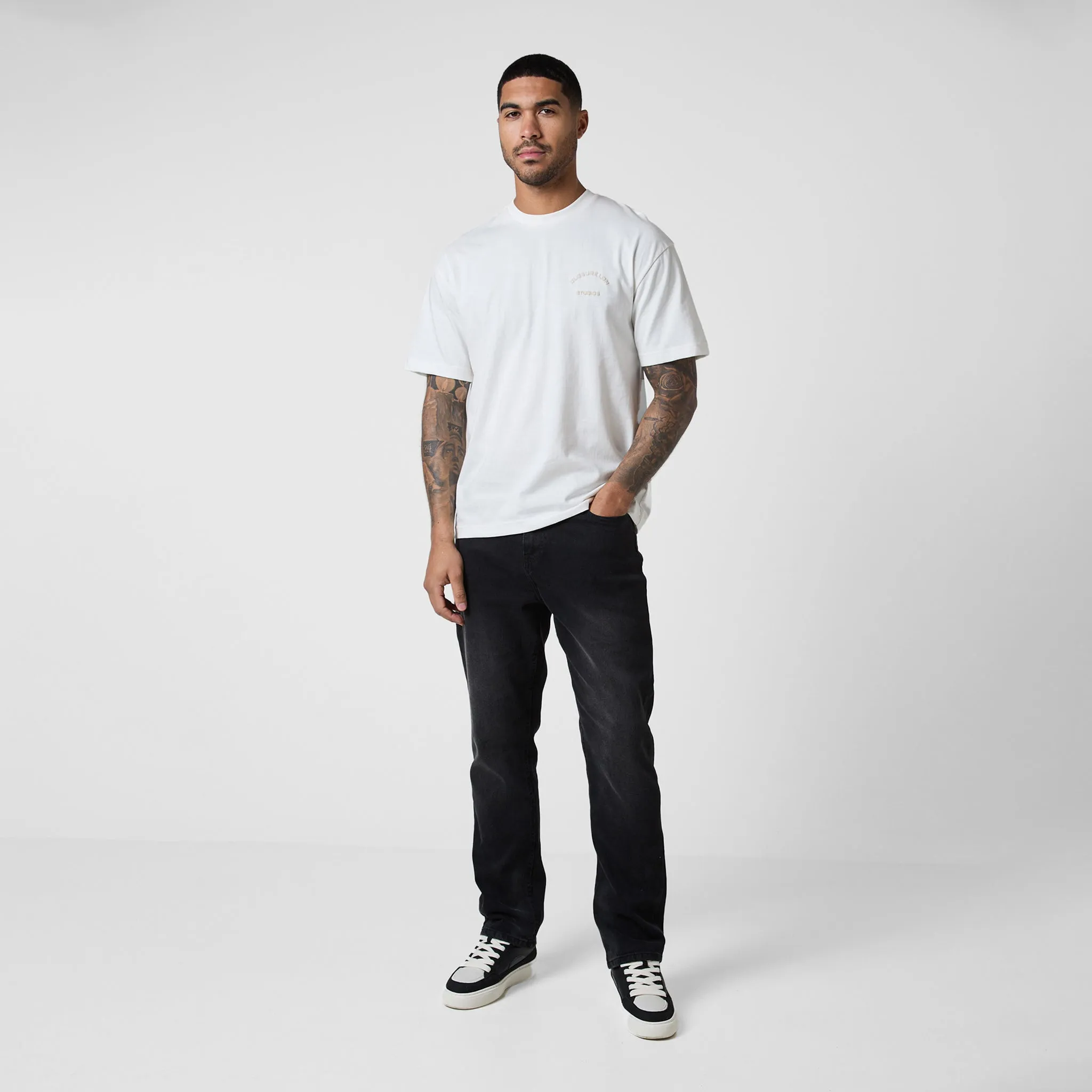 Stamped Logo Relaxed Fit T-Shirt | Ecru