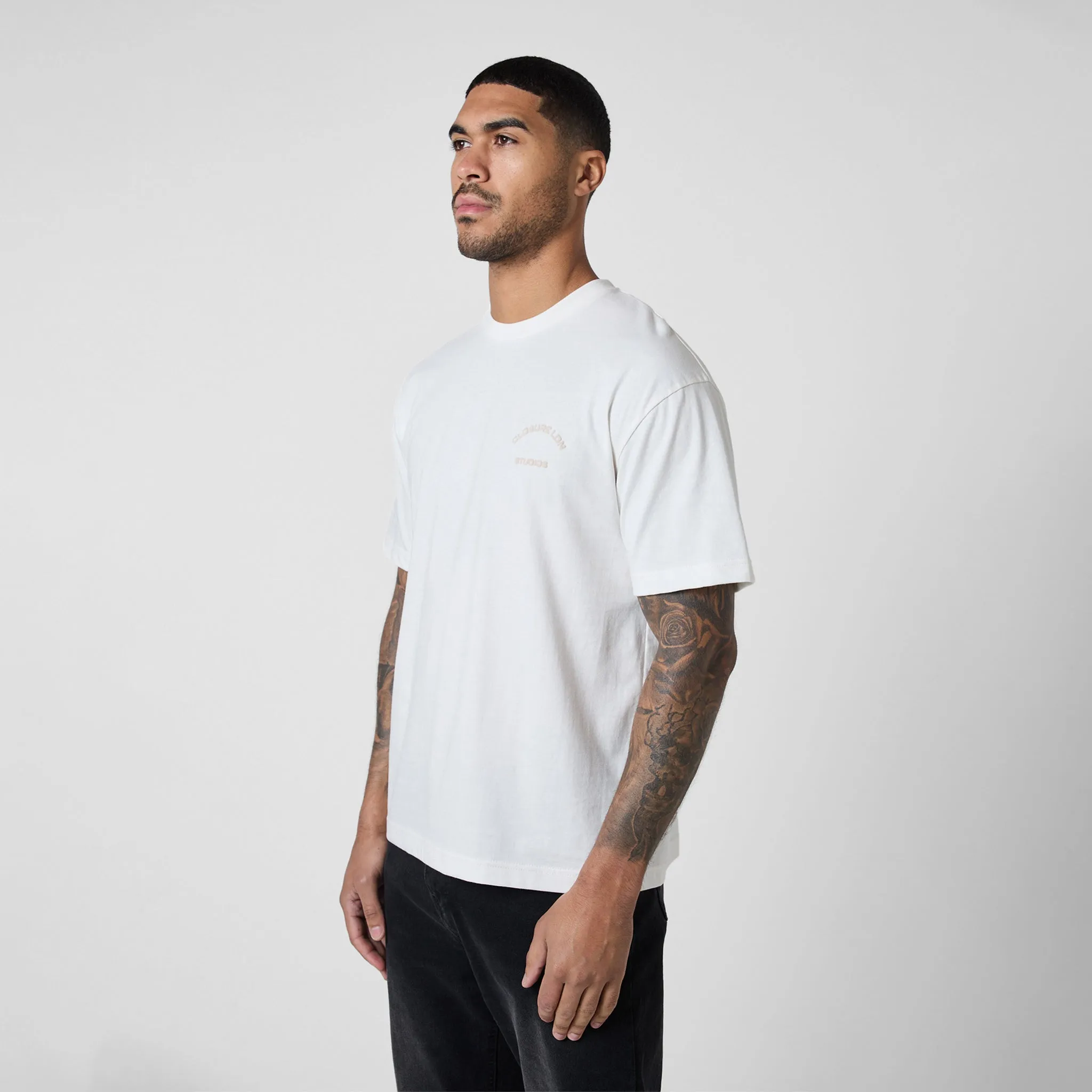 Stamped Logo Relaxed Fit T-Shirt | Ecru