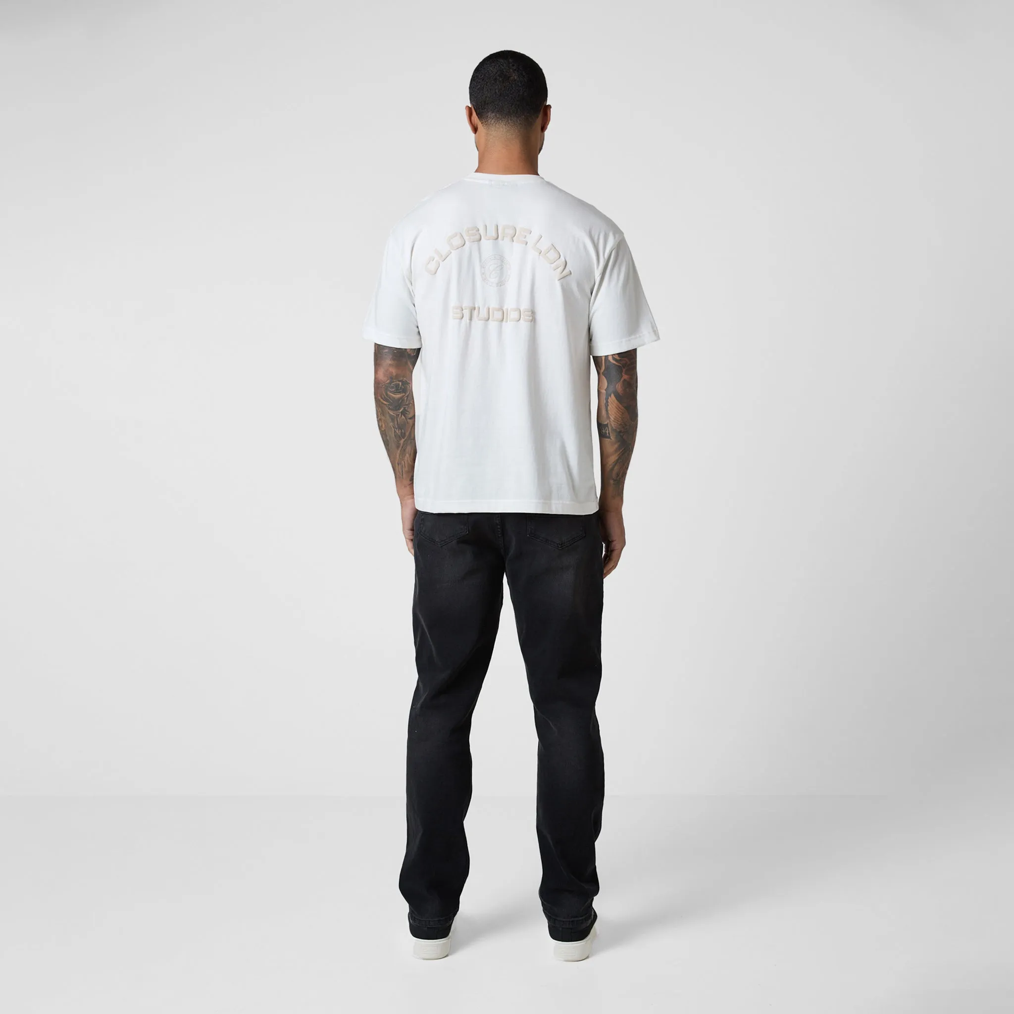 Stamped Logo Relaxed Fit T-Shirt | Ecru