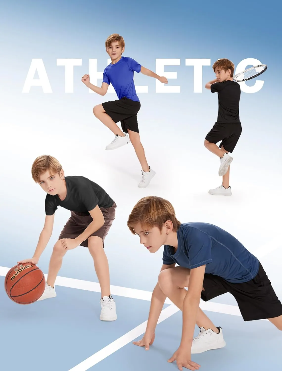 Star Vibe Boys Compression Shirt Short Sleeve Quick Dry Athletic Shirts Kids Sports Base Layer Performance Summer Tops