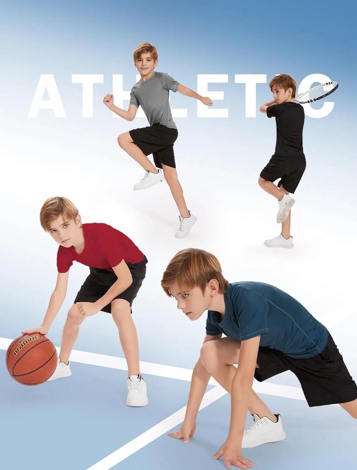 Star Vibe Boys Compression Shirt Short Sleeve Quick Dry Athletic Shirts Kids Sports Base Layer Performance Summer Tops