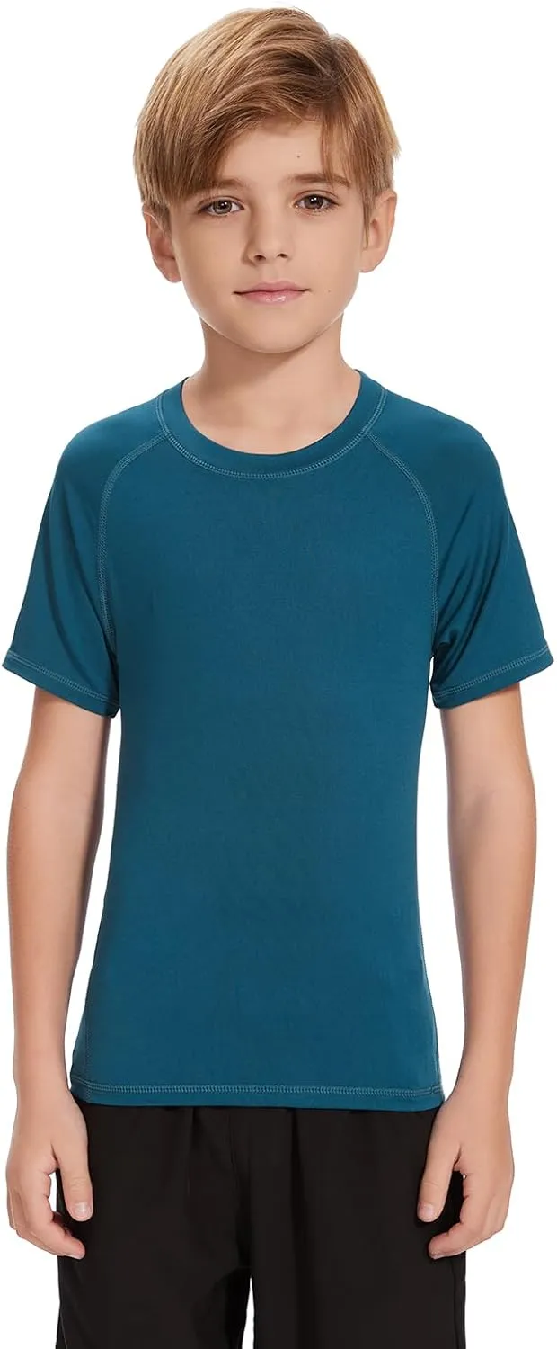 Star Vibe Boys Compression Shirt Short Sleeve Quick Dry Athletic Shirts Kids Sports Base Layer Performance Summer Tops