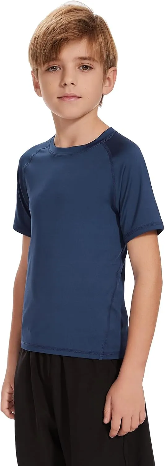 Star Vibe Boys Compression Shirt Short Sleeve Quick Dry Athletic Shirts Kids Sports Base Layer Performance Summer Tops