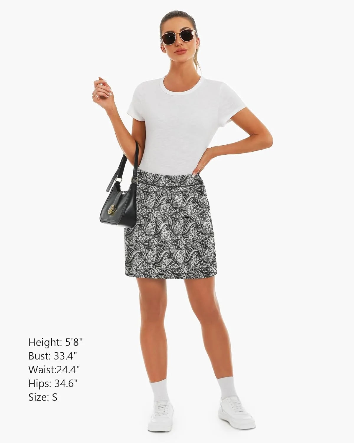 Stelle Women's Athletic Skorts 17" Golf Skirts Inner Shorts Tennis Skort with 2 Pockets Running Sports Pickleball Skirt