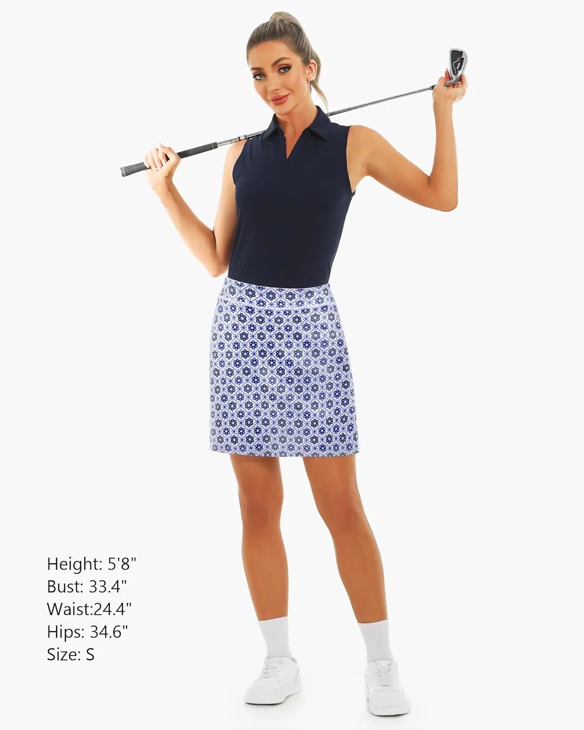 Stelle Women's Athletic Skorts 17" Golf Skirts Inner Shorts Tennis Skort with 2 Pockets Running Sports Pickleball Skirt