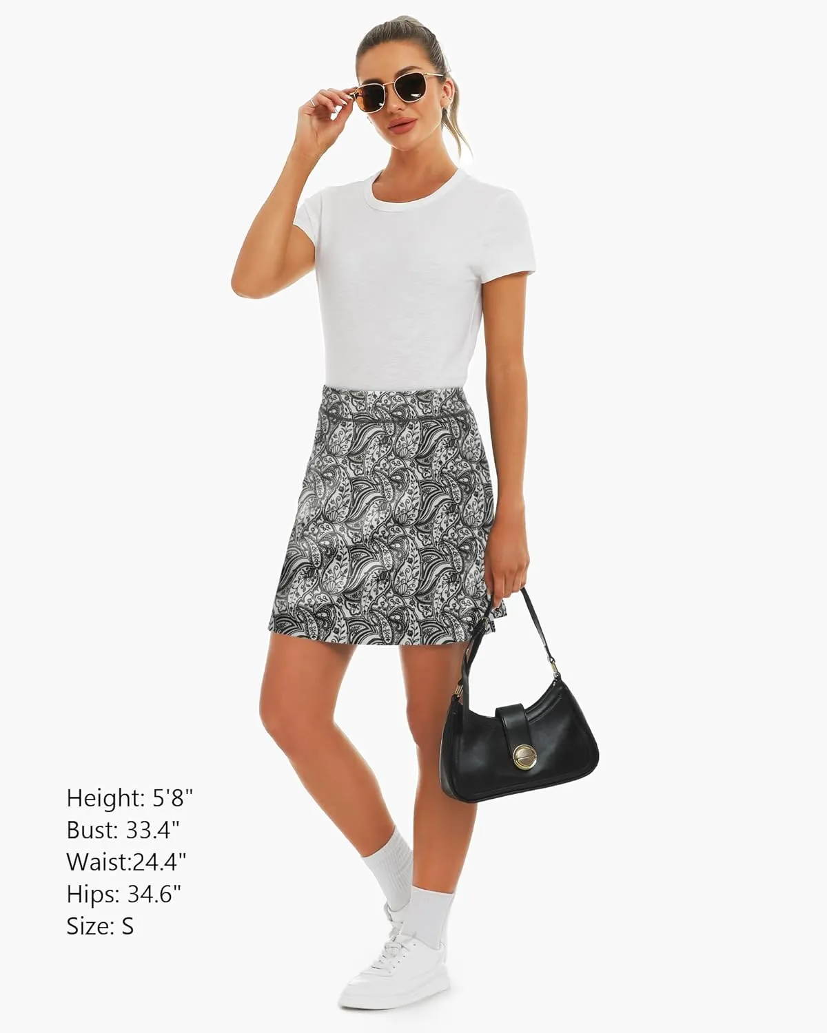 Stelle Women's Athletic Skorts 17" Golf Skirts Inner Shorts Tennis Skort with 2 Pockets Running Sports Pickleball Skirt